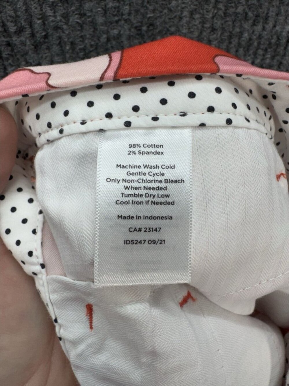 Talbots Perfect Crop Pants Womens 12P Petite Pink Orange Floral Flowers Chino - Picture 5 of 11